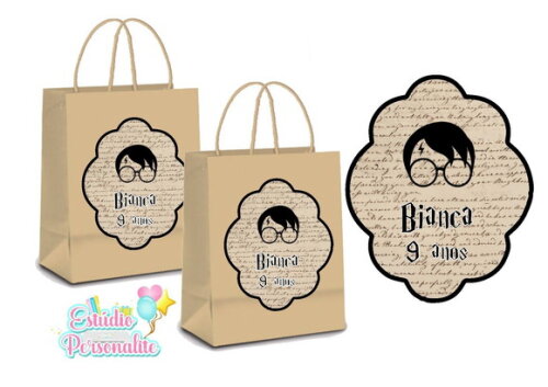 Adesivo para Sacola Kraft Harry Potter