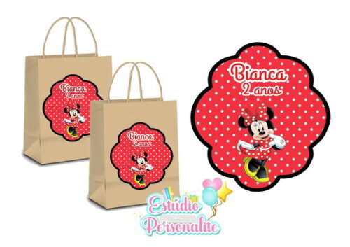 Adesivo para sacola Kraft Minnie