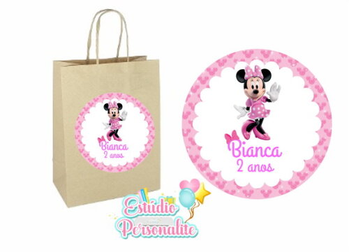 Adesivo para sacola Kraft Minnie