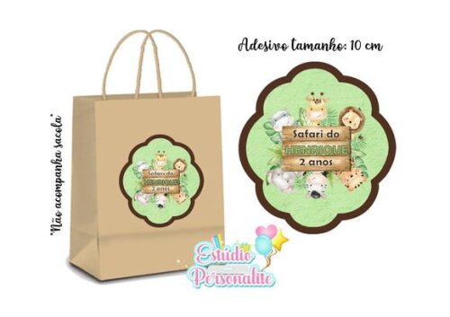 Adesivo para Sacola Kraft Safari