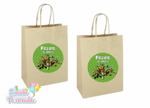 Adesivo para Sacola Kraft Tartarugas Ninja
