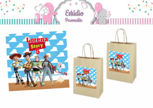 Adesivo para Sacola Kraft Toy Story