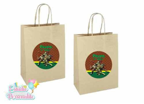 Adesivo para Sacola Kraft Tartarugas Ninja