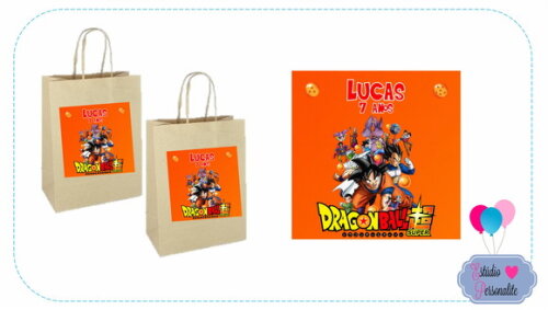 Adesivo Sacola Kraft Dragon Ball