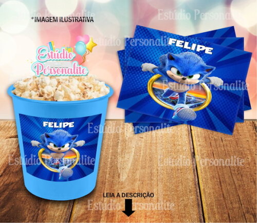Balde De Pipoca 1litro Sonic O Filme