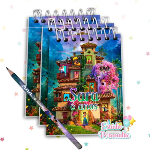 Bloquinho com Lápis Encanto Disney