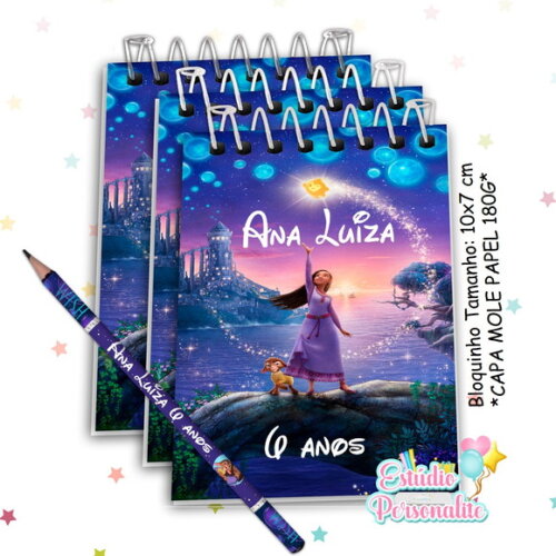 Bloquinho com Lápis Filme Wish: o Poder dos Desejos
