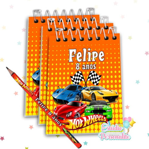 Bloquinho com Lápis Hot Wheels