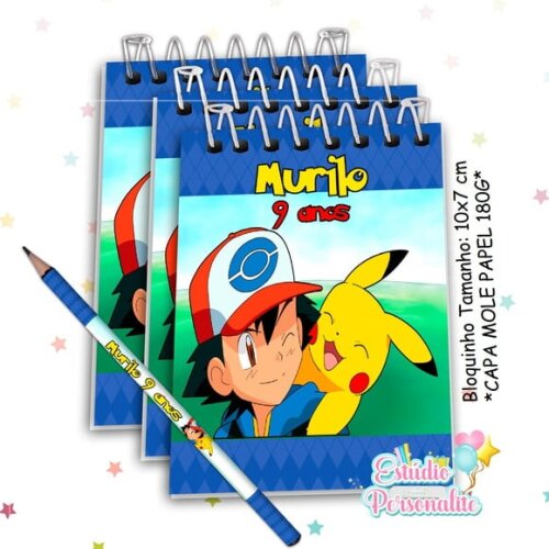 Bloquinho com Lápis Pokémon.