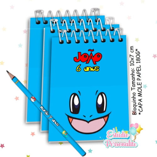 Bloquinho com Lápis Pokémon.