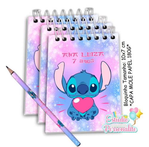 Bloquinho com Lápis Stitch
