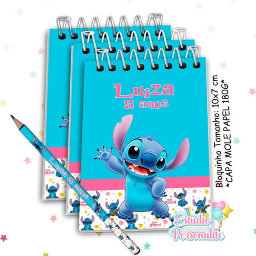 Bloquinho com Lápis Stitch
