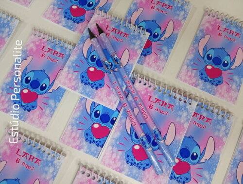 Bloquinho com Lápis Stitch