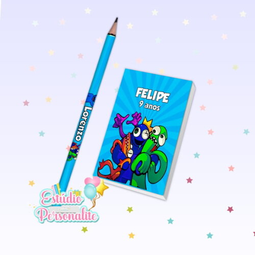 Bloquinho e Lápis Rainbow Friends