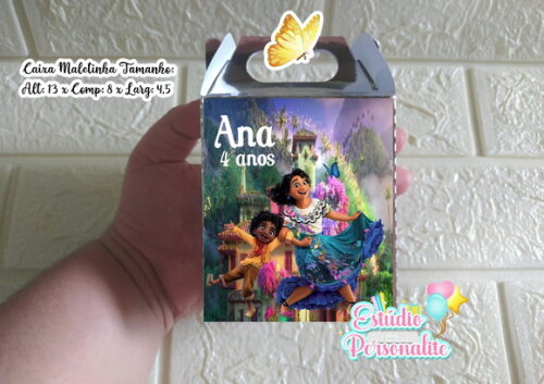Caixa Maletinha Prata com Aplique Encanto Disney
