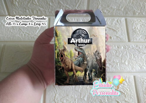 Caixa Maletinha Prata Jurassic Park