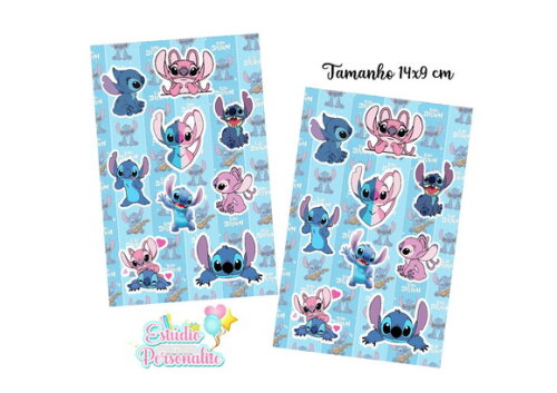Cartela de Adesivos Stitch