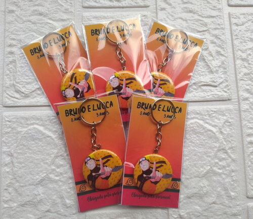 Chaveiro + Embalagem Naruto