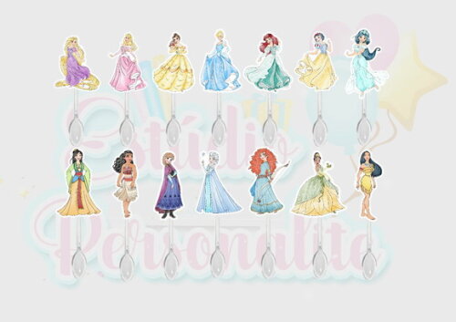 Colherzinha Princesas Disney (aquarela)
