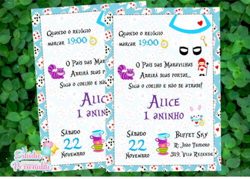 Convite Alice no País das Maravilhas
