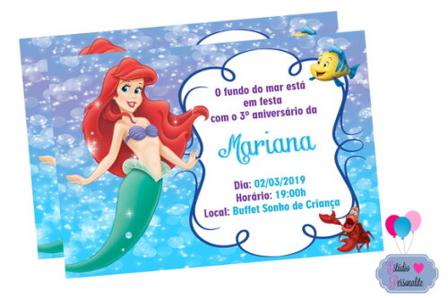 Convite Digital A Pequena Sereia