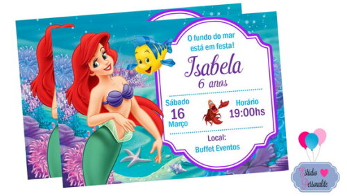 Convite Digital A Pequena Sereia
