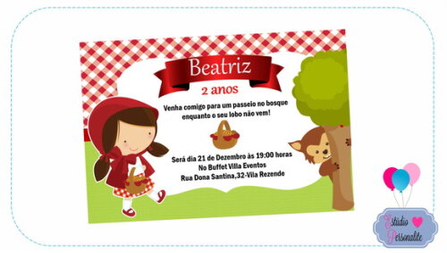 Convite Digital Chapeuzinho Vermelho