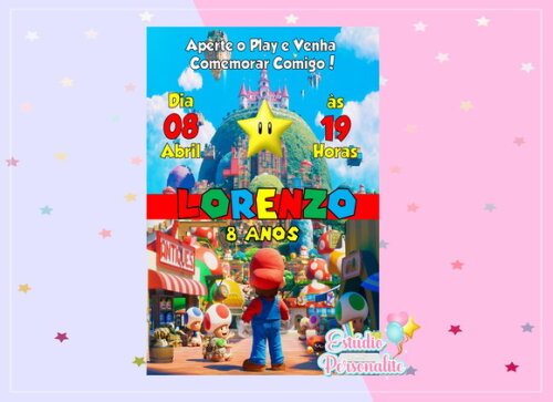 Convite Digital Super Mario Bros
