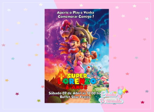 Convite Digital Super Mario Bros