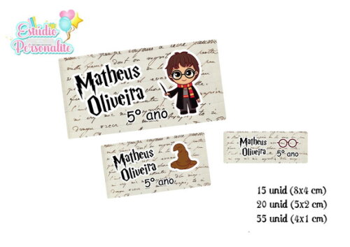 Etiqueta Escolar Harry Potter - 90 unidades