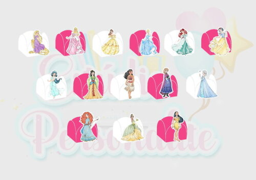 Forminha para Doces Princesas Disney (aquarela)