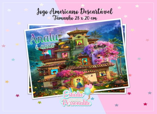 Jogo Americano Descartável Encanto Disney