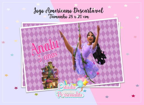 Jogo Americano Descartável Isabela Encanto Disney