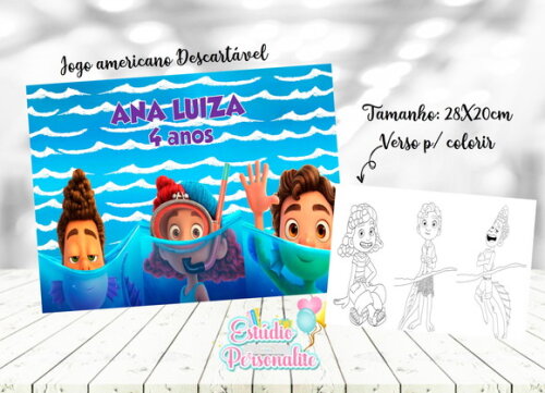 Jogo Americano Descartável Luca Disney
