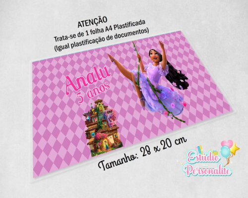 Jogo Americano Plastificado Encanto Disney