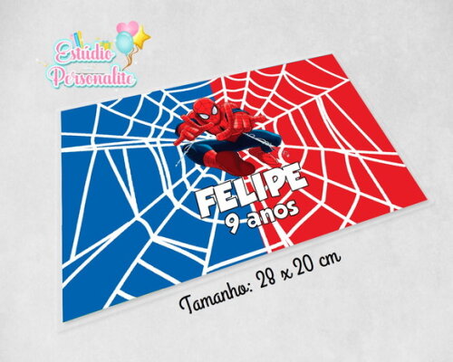 Jogo Americano Plastificado Homem Aranha