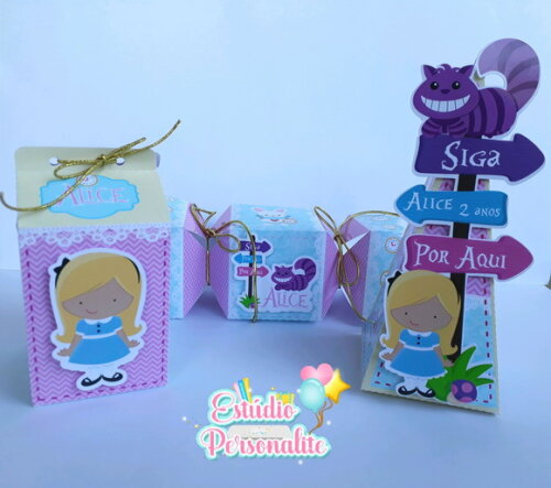 Kit 30 Caixas Alice no País das Maravilhas