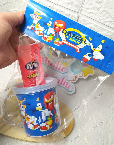 Kit Caneca + Fini + Embalagem Sonic