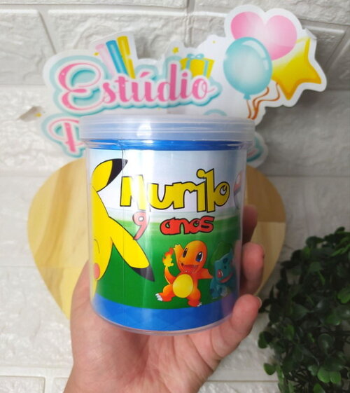 Kit Caneca+ Fini + Embalagem Pokémon