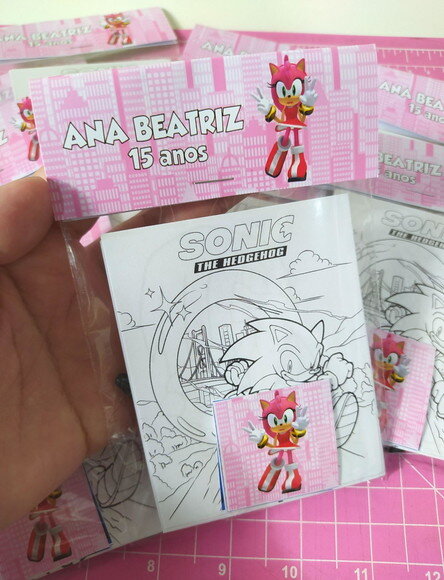 Kit de Colorir + Adesivo Sonic
