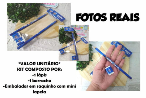 Kit Escolar Lápis + Borracha Filme Elementos