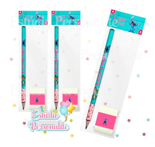 Kit Escolar Lápis + Borracha Lilo e Stitch