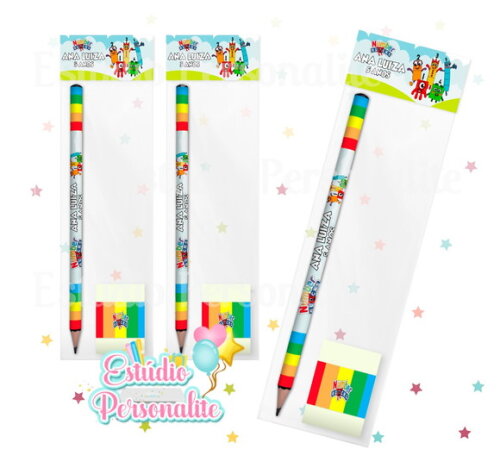 Kit Escolar Lápis + Borracha Numberblocks