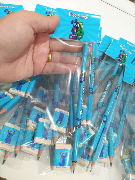 Kit Escolar Lápis + Borracha Rainbow Friends