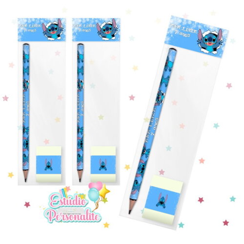 Kit Escolar Lápis + Borracha Stitch