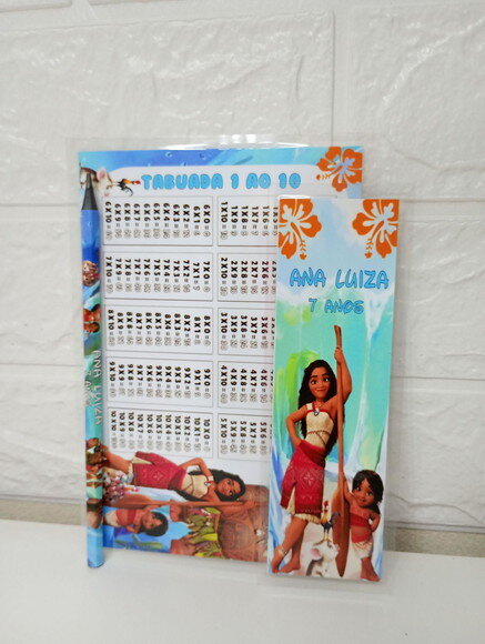 Kit Lápis + Mini Régua + Tabuada Moana 2