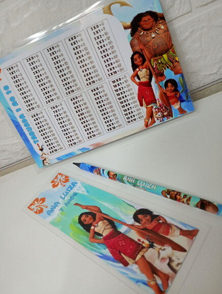 Kit Lápis + Mini Régua + Tabuada Moana 2