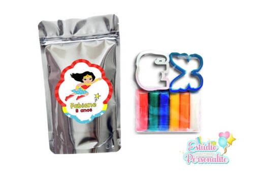 Kit Massinha no Saquinho Metalizado Mulher Maravilha