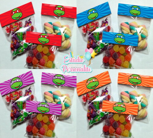Lapela com Saquinho Vazio Tartarugas Ninja