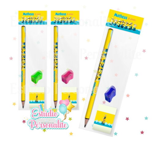 Lembrancinha Kit Escolar Completo Minions